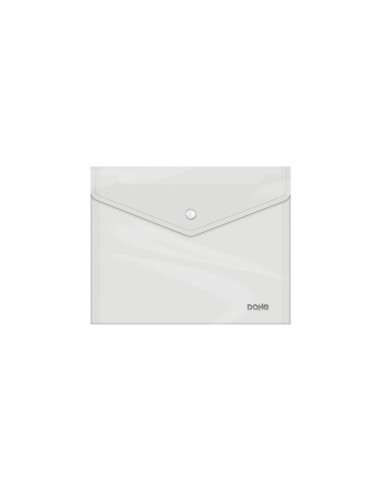 Dohe Sobre con Cierre de Broche - Tamaño A5 - Polipropileno Cristal Transparente 150 Micras - Transparente