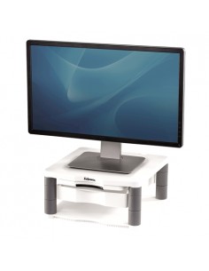 Fellowes Soporte para Monitor Plus - Ajustable en 5 Alturas - Cajon de Almacenamiento - Hasta 36kg - Color Gris