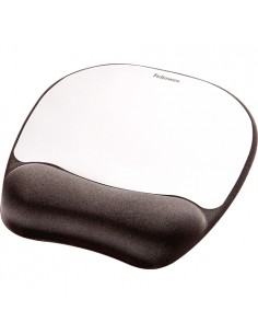 Fellowes Alfombrilla con Reposamuñecas Espuma Memory Foam - Confort Excepcional - Color Plateado