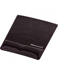 Fellowes Alfombrilla con Reposamuñecas de Espuma Canal Ergonomico - Diseñador para Evitar Dolor de Muñeca - Color Negro