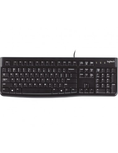 Logitech K120 Teclado USB - Resistente a Salpicaduras - Cable de 1.50m - Color Negro