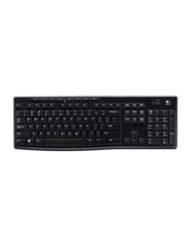 Logitech K270 Teclado Inalambrico USB - Resistente a Salpicaduras - Teclas de Acceso Rapido - Color Negro