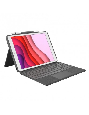 Logitech Combo Touch Funda con Teclado Retroiluminado Inalambrico para iPad 7-y 8-Generacion 10.2" - Trackpad -