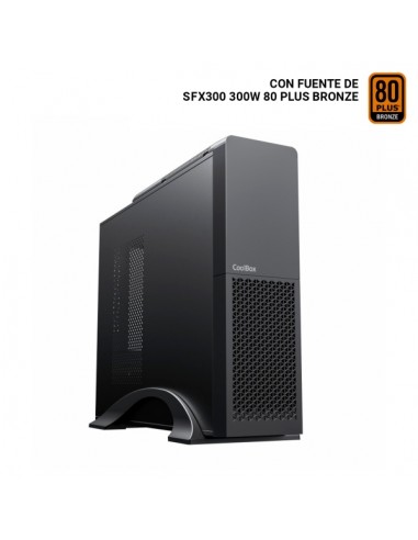CoolBox T313-BZ Slim Caja Torre Micro ATX-Mini ITX - TamaÃ±o HDD 2.5"-3.5" - USB 3.0-USB-C - Fuente de Alimentacion 300W