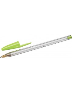 Bic Cristal Fun Boligrafo de Bola - Punta Gruesa de 1.6mm - Tinta con Base de Aceite - Color Verde Lima
