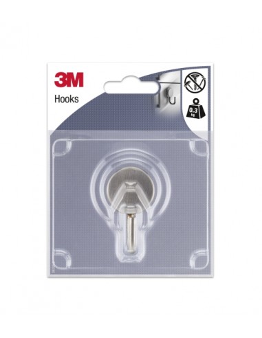 3M Gancho Magnetico de Metal - Soporta hasta 0.3kg - Color Gris Titanio
