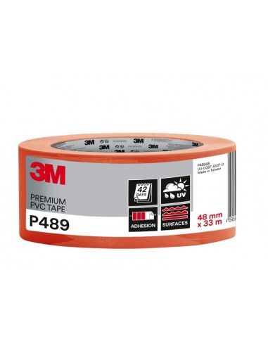3M Cinta Adhesiva de PVC - 48mm x 33m - Alta Visibilidad - Color Naranja