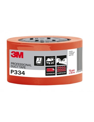 3M Cinta Adhesiva Americana - 75mm x 25m - Alta Adherencia - Color Naranja