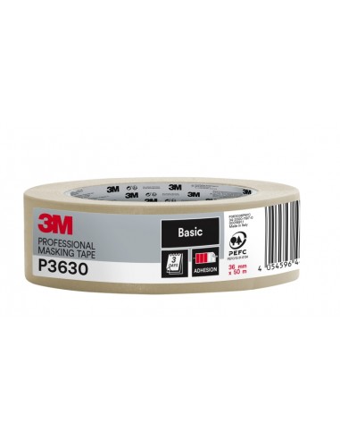 3M Cinta de Enmascarar Profesional - 36mm x 50m - 70-PEFC - Color Blanco