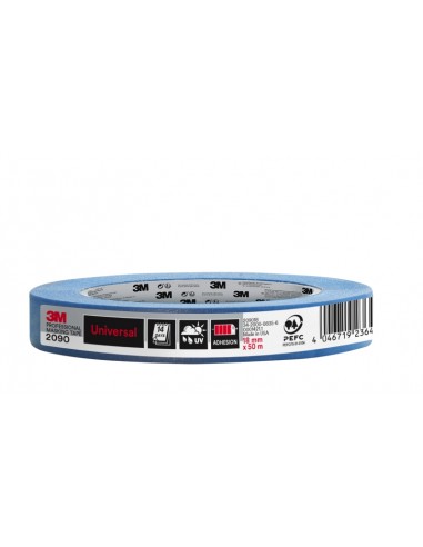3M Cinta de Enmascarar Profesional - Multisuperficie - 18mm x 50m - 100-PEFC - Color Azul