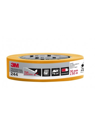 3M Cinta de Enmascarar Profesional - Multisuperficie - 30mm x 50m - 100-PEFC - Color Naranja