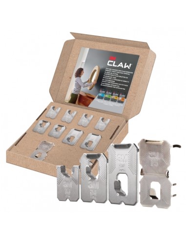 3M Claw Pack de 9 Ganchos de Metal para Paredes de Yeso - Soporta hasta 30kg - Color Gris Titanio