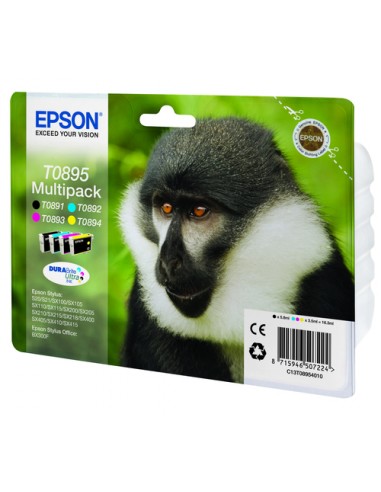 Epson T0895 Pack de 4 Cartuchos de Tinta Original Negro-Cyan-Magenta y Amarillo - C13T11N440