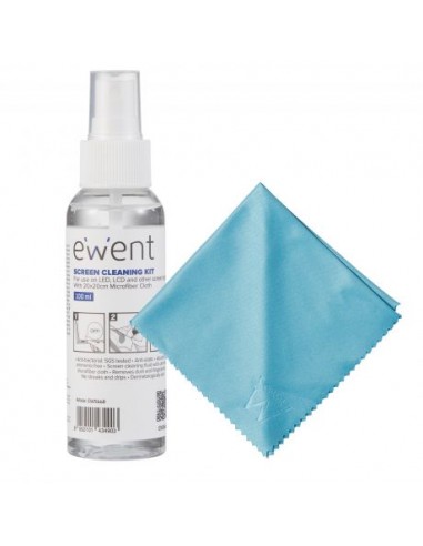 Ewent Kit Spray Limpiador Pantallas 100ml-PaÃ±o Microfibra