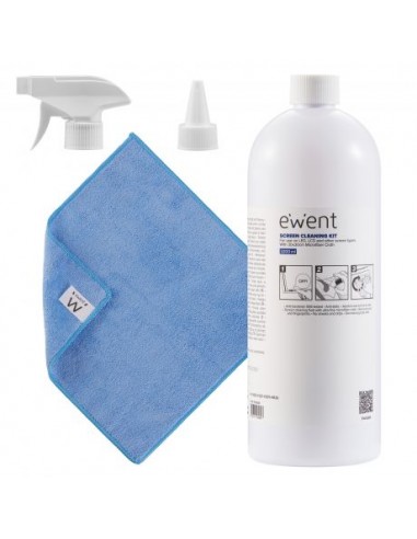 Ewent Kit Spray Limpiador Pantallas 1000ml-PaÃ±o Microfibra