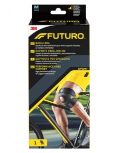 Futuro Rodillera - M (38.1 - 43.2cm) - Uso de Alto Rendimiento - Forma Anatomica - Transpirable - Color Gris Oscuro