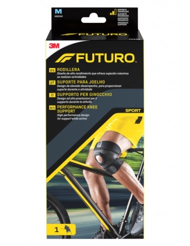 Futuro Rodillera - M (38.1 - 43.2cm) - Uso de Alto Rendimiento - Forma Anatomica - Transpirable - Color Gris Oscuro