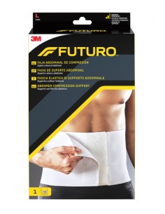 Futuro Faja Abdominal de Compresion - Talla L (106.7 - 132.1cm) - Forma Anatomica - Transpirable - Color Blanco