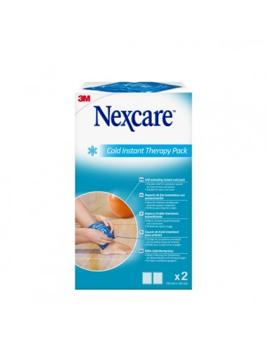 Nexcare Coldhot Therapy Pack de 2 Compresas de Frio Instantaneo - Desechable - No Necesita Refrigeracion Previa - Color Blanco