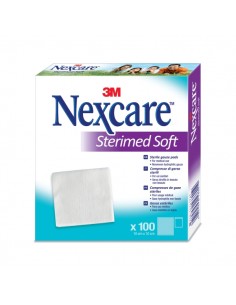 Nexcare Sterimed Pack de 100 Compresas de Gasa No Tejida - 10x10cm - Esteril - Transpirables - Color Blanco