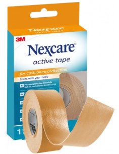 Nexcare Active Tape Cinta para Proteccion y Prevencion de Ampollas - 2.5cm x 4.5m - Transpirable - Color Marron