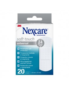 Nexcare Universal Soft Touch Pack de 20 Apositos para Heridas - 25x72mm - Transpirable - Tacto Agradable - Color Blanco