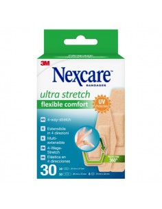 Nexcare Flexible Comfort Ultra Stretch Pack de 30 Apositos Surtidos - Transpirable - Elastico - Color Piel