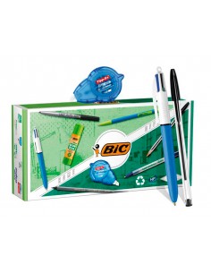 Bic Office ECOlutions Pack de Oficina 9 Piezas - Boligrafos-Portaminas-Lapiz-Rotulador-Pegamento Barra y Cinta