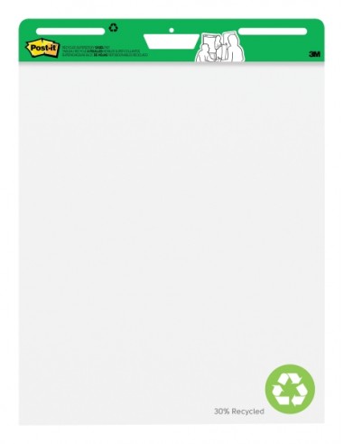 Post-It Super Sticky Pack de 2 Blocs de Reuniones - 30 Hojas por Bloc - Forma Rectangular - 635x762mm - Color Blanco