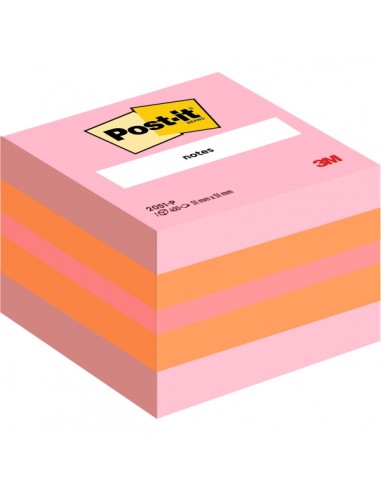 Post-It Cubo de 400 Notas Adhesivas Reposicionables - Forma Cuadrada - 51x51mm - Colores Surtidos