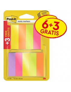 Post-It Pack de 9 Blocs de 100 Marcadores Reposicionables - Forma Rectangular - Colores Surtidos