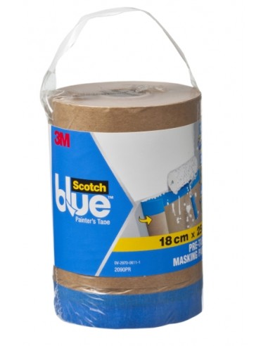 Scotchblue Premium Papel con Cinta de Enmascarar - 180mm x 25m - Color Marron