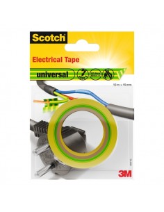 Scotch Cinta Aislante - 15mm x 10m - Color Verde Amarillo
