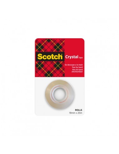 Scotch Cinta Adhesiva - Facil de Cortar - 19mm x 25m - Color Transparente