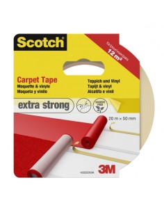 Scotch Cinta Adhesiva para Moqueta - Extrafuerte - 50mm x 20m - Color Blanco