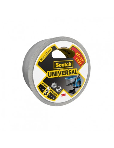 Scotch Universal Cinta Adhesiva Americana - 48mm x 30m - Promocion 25m-5m Gratis - Color Plata