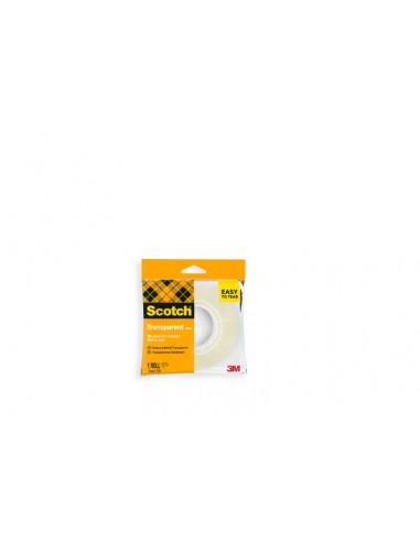 Scotch Cinta Adhesiva - Facil de Cortar - 12mm x 33m - Color Transparente