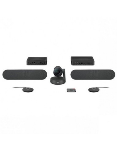 Logitech Rally Plus Kit de Videoconferencias Camara PTZ Ultra HD 4K USB-C 3.0 - 2x Altavoz con Cancelacion de Eco - 2x