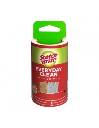 Scotch-Brite Everyday Clean Recambio para Rodillo Quitapelusas Adhesivo - 56 Hojas - Color Blanco