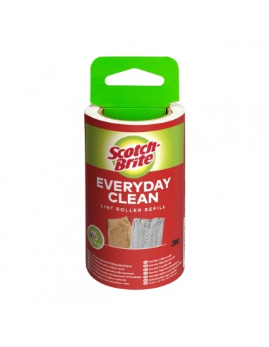 Scotch-Brite Everyday Clean Recambio para Rodillo Quitapelusas Adhesivo - 30 Hojas - Color Blanco