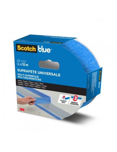 Scotchblue Cinta de Enmascarar - 48mm x 55m - 100-PEFC - Multisuperficie - Color Azul