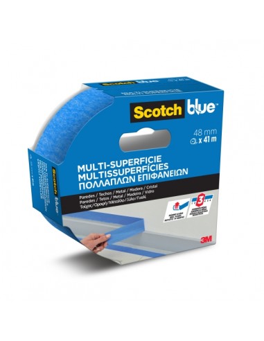 Scotchblue Cinta de Enmascarar - 48mm x 41m - 100-PEFC - Multisuperficie - Color Azul