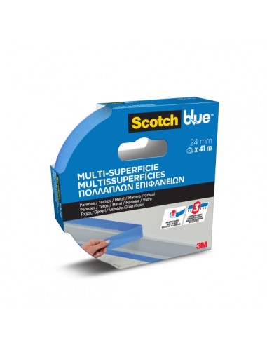 Scotchblue Cinta de Enmascarar - 24mm x 41m - 100-PEFC - Multisuperficie - Color Azul