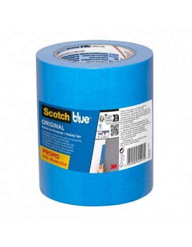 Scotchblue Original Pack de 3 Cintas de Enmascarar - 48mm x 55m - 100-PEFC - Multisuperficie - Color Azul