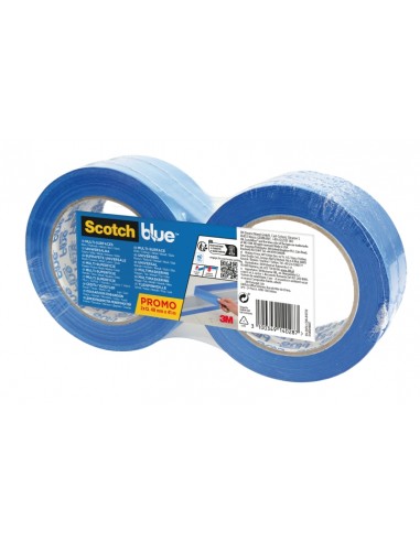 Scotchblue Pack de 2 Cintas de Enmascarar - 48mm x 41m - 100-PEFC - Multisuperficie - Color Azul