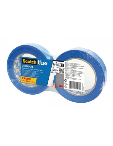 Scotchblue Pack de 2 Cintas de Enmascarar - 24mm x 55m - 100-PEFC - Multisuperficie - Color Azul