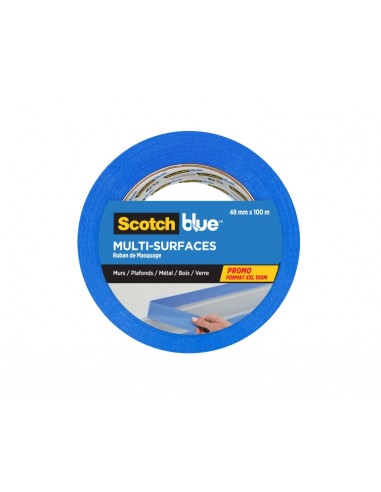 Scotchblue Cinta de Enmascarar - 48mm x 100m - 100-PEFC - Multisuperficie - Color Azul
