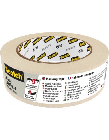 Scotch Basic Cinta de Enmascarar - 36mm x 50m - Color Blanco