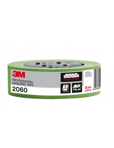 3M Cinta de Enmascarar Profesional para Superficies Rugosas - 36mm x 50m - Color Verde