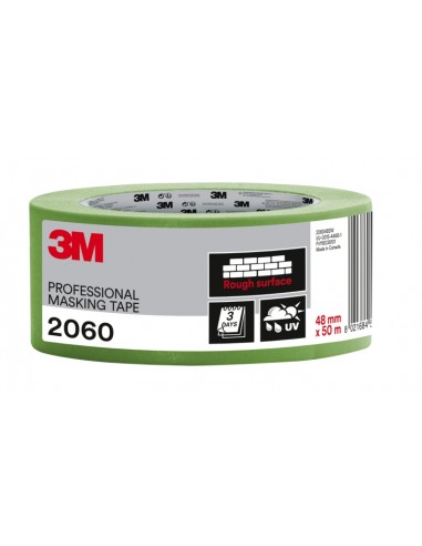 3M Cinta de Enmascarar Profesional para Superficies Rugosas - 48mm x 50m - Color Verde